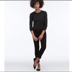 AG The Stilt Crop Cigarette Jean in Black